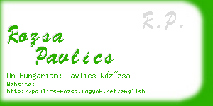 rozsa pavlics business card